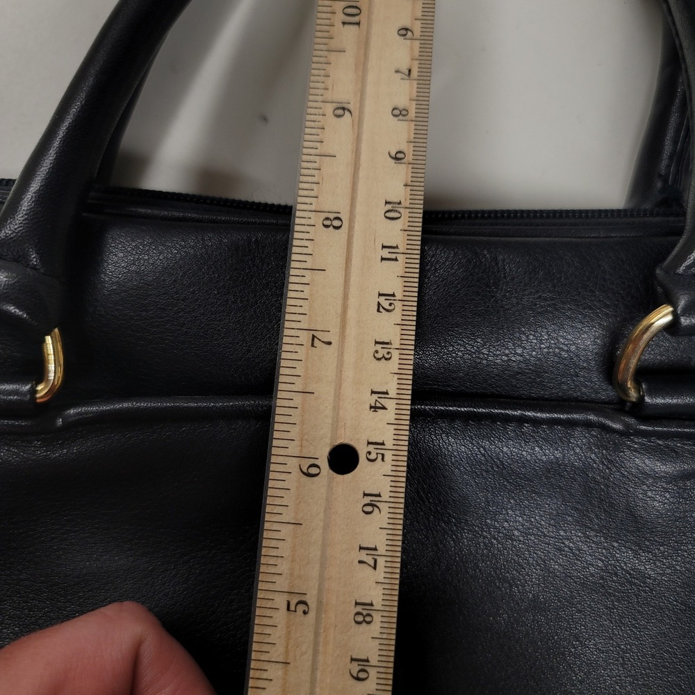 Quiet Luxury Etienne Aigner Black Leather Handbag Gold Hardware Dark Academia - Picture 9 of 9
